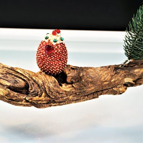 Christmas Ornament Sequined Jeweled Egg Vintage Tree Decoration - Picture 2 of 9